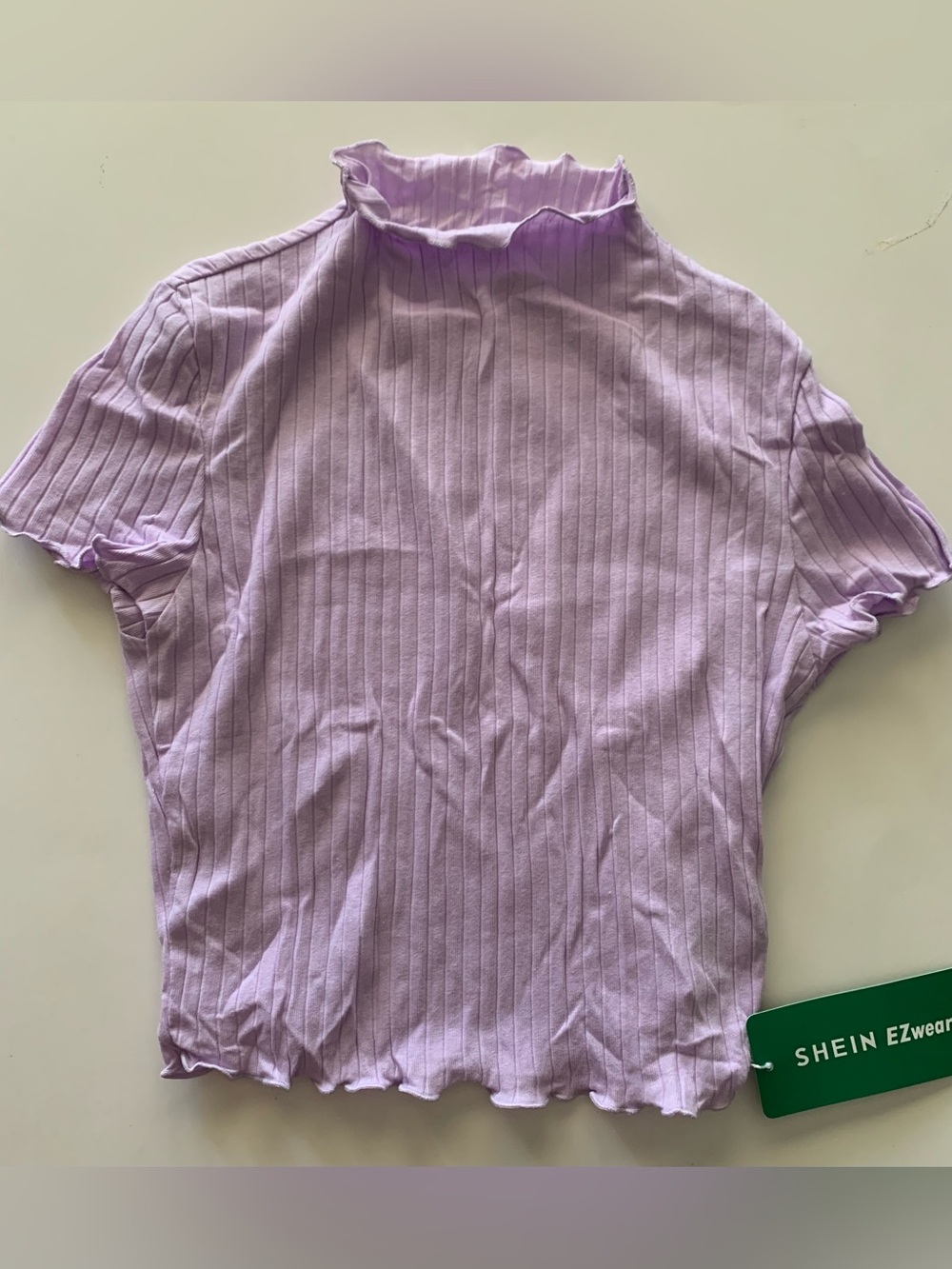 NWT SHEIN EZwear Rib Knit Crop Top Soft Purple Size S